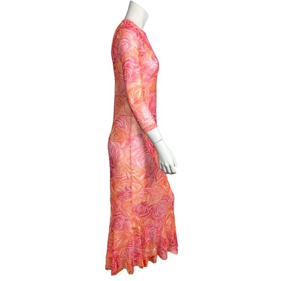 ALA VON AUERSPERG Y2K Style Sophia Mesh Maxi Dress in Moraine - Picture 2 of 7